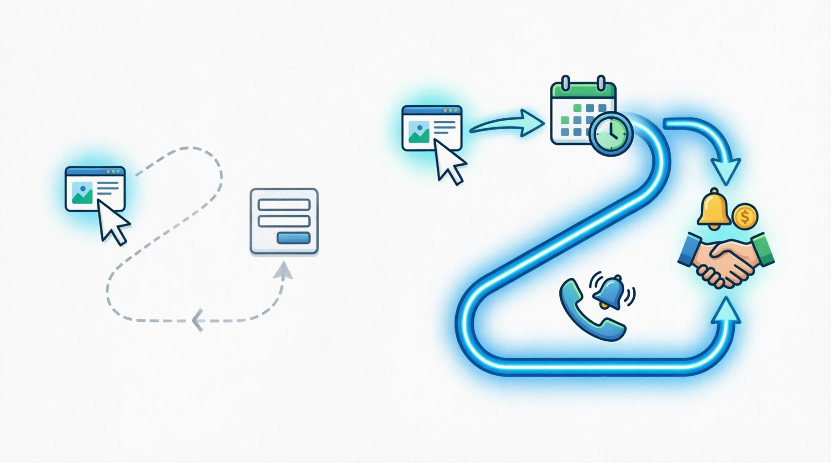 Local lead journey from Google Ads click to booked sale