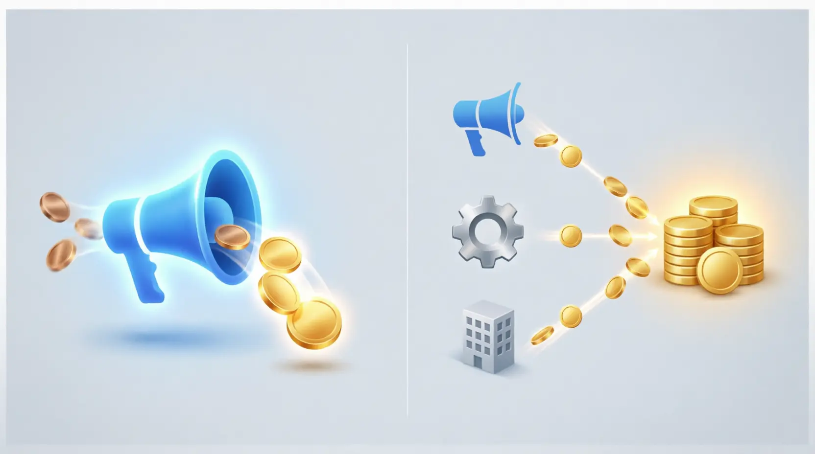 ROAS vs ROI — revenue attributed to Google Ads versus true profit after costs